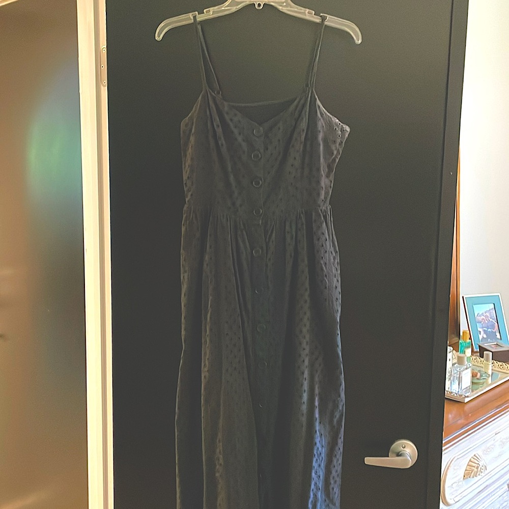 Urban Outfitters Black eyelet midi dress